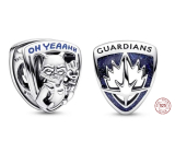 Charm Srebrna 925 Marvel Strażnicy Galaktyki, Emblemat Rocketa i Groota, koralik na bransoletkę