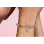 Charm Srebrny 925 Anielski Pierścionek - Mini medalion, zawieszka na bransoletkę miłość