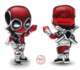 Zawieszka Srebrna 925 Marvel Deadpool, koralik do bransoletki film