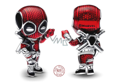 Zawieszka Srebrna 925 Marvel Deadpool, koralik do bransoletki film