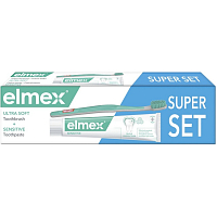 Elmex Sensitive zubní pasta + zubní kartáček Ultra Soft, 75 ml