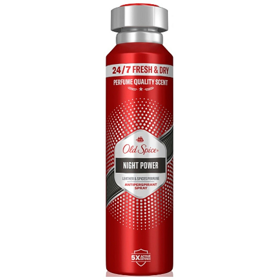 Old Spice Night Power Leather & Spices antiperspirant sprej pro muže, 150 ml