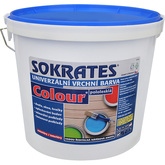 Sokrates Colour poli-matowa uniwersalna farba nawierzchniowa do drewna i metalu, 0100 biały, 5 kg