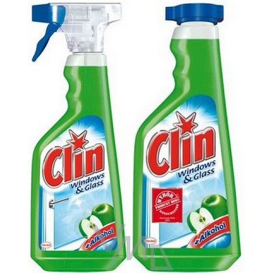 Clin Apple Duo čistič na okna a sklo rozprašovač 500 ml + náhradní náplň 500 ml