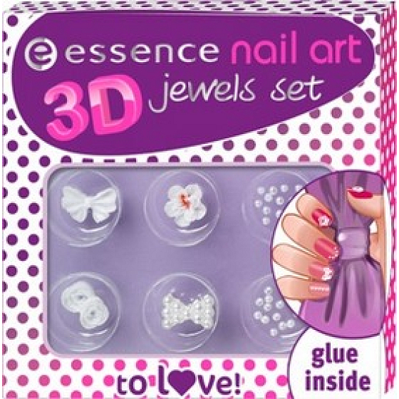 Essence Nail Art 3D Jewels Set sada ozdob na nehty 01 To Love 10 g