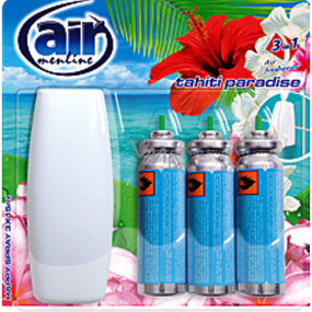 Air Menline Tahiti Paradise Happy Odświeżacz powietrza komplet + wkłady 3 x 15 ml spray