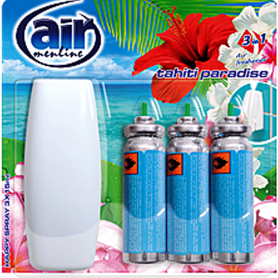Air Menline Tahiti Paradise Happy Odświeżacz powietrza komplet + wkłady 3 x 15 ml spray