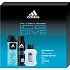 Adidas Ice Dive voda po holení 100 ml + deodorant sprej 150 ml + 3v1 sprchový gel na tělo, tvář a vlasy 250 ml, kosmetická sada pro muže