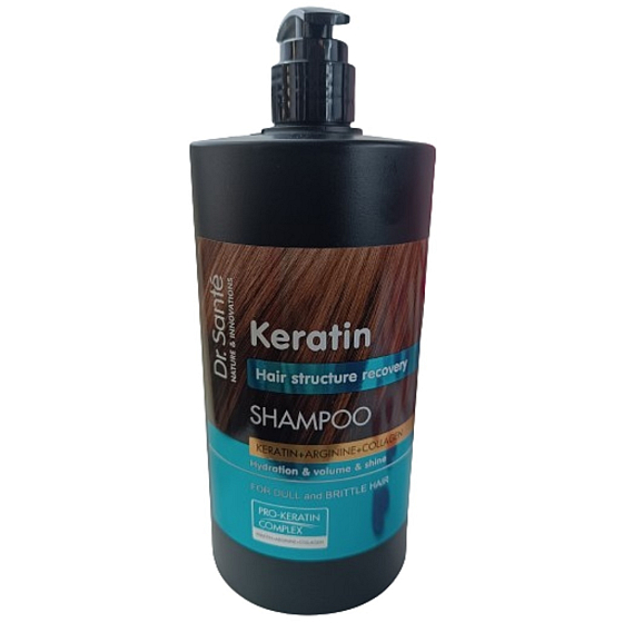 Dr. Santé Keratin Hair regenerační a hydratační šampon pro křehké lámavé vlasy bez lesku 1 l