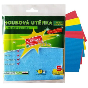Clanax Gąbczasta ścierka 100% celulozy 5 sztuk