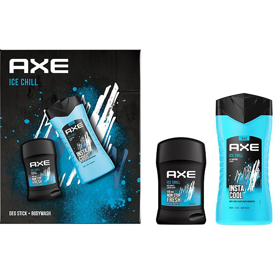 Axe Ice Chill 3v1 sprchový gel 250 ml + deodorant stick 50 ml, kosmetická sada pro muže