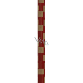 Ditipo Dárkový balicí papír 70 x 200 cm Kraft červený s přírodními čtverci