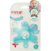 Baby Farlin Kousátko silikonový kroužek niebieski 0+ miesięcy