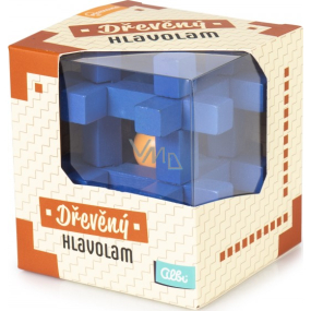 Albi Mozkovna Velký dřevěný hlavolam Klec s koulí 8,2 x 8,2 x 9 cm