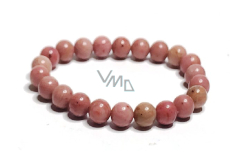 Rodochrozit elastyczny bransoletka naturalny kamień, kulka 8 mm / 16 - 17 cm, wielki uzdrowiciel serc