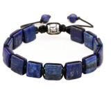 Lapis Lazuli náramek pletený přírodní kámen, rozměr 10 x 10 x 5 mm / 18,5 cm, posuvné zapínání, kámen harmonie