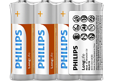 Philips Longlife baterie AA R6L4F/10 1,5 V 4 szt