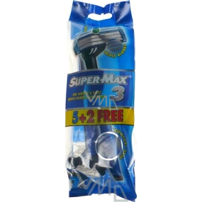 Super-Max Triple Blade jednorázový 3břitý holicí strojek pro muže 7 kusů Super-Max Triple Blade jednorázový 3břitý holicí strojek pro muže 7 kusů