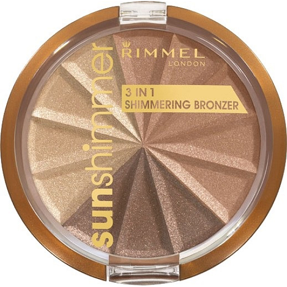 Rimmel London Sun Shimmer Shimmering Bronzer 3v1 bronzující pudr 002 Bronze Goddess 9,9 g