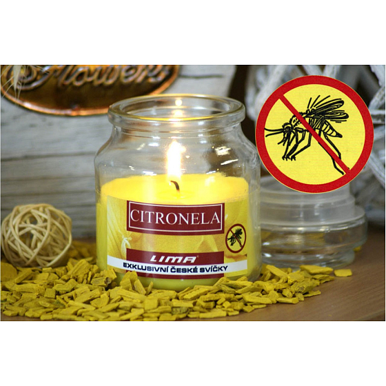 Lima Aroma Dreams Citronela repelentna aromatyczna świeczka szklanka z wieczkiem 120 g