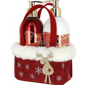 Vivian Gray Christmas Red tekuté mýdlo 250 ml + mléko na ruce 250 ml, kosmetická sada Vivian Gray Christmas Red tekuté mýdlo 250 ml + mléko na ruce 250 ml, kosmetická sada