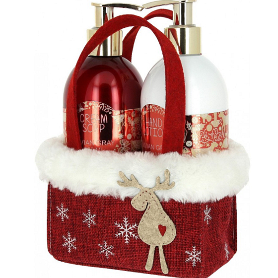 Vivian Gray Christmas Red tekuté mýdlo 250 ml + mléko na ruce 250 ml, kosmetická sada