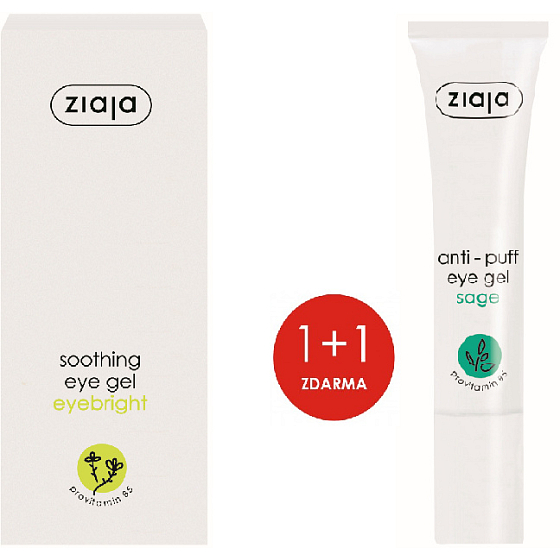 Ziaja Světlík lékařský zklidňující krém pod oči a oční víčka 15 ml + Šalvěj gel pod oči a na oční víčka 15 ml, duopack