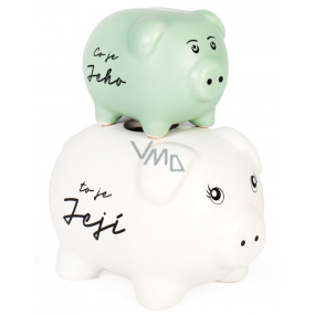 Albi Svatební pokladnička Prasátka Co je jeho, to je její bílo-zelená 18 x 14 x 10 cm Albi Svatební pokladnička Prasátka Co je jeho, to je její bílo-zelená 18 x 14 x 10 cm