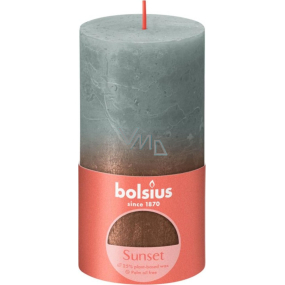 Bolsius Rustic Sunset Eucalyptus Green svíčka šedo-metalická válec 68 x 130 mm