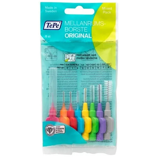 TePe Original Szczoteczki Międzyzębowe MIX różne rozmiary 8 szt