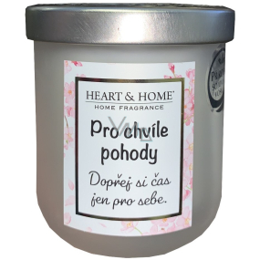 Heart & Home Świecąca świeca sojowa z napisem Pro chwile przyjemności 110 g