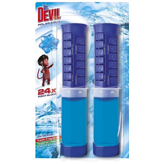Dr.Devil Polar Aqua 3w1 Point Block WC blok punktowy duopack 2 x 75 ml