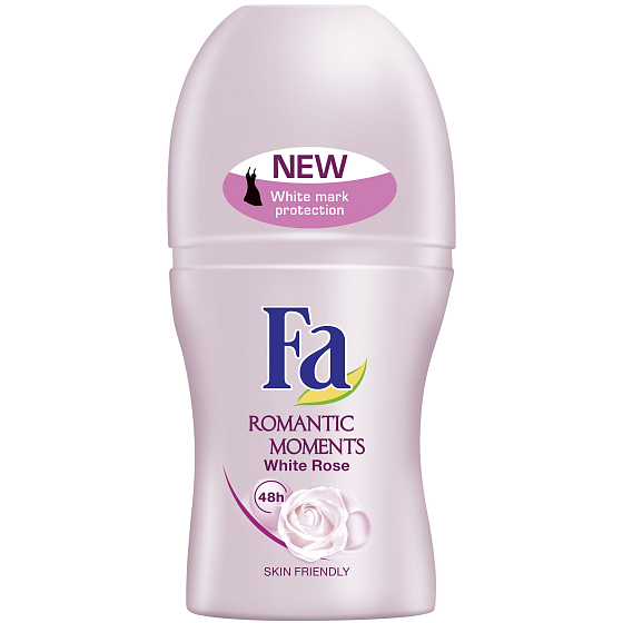 Fa Romantic White Rose kuličkový deodorant roll-on pro ženy 50 ml