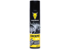 Coyote Cockpit Matowy efekt antystatyczny, czyści i pielęgnuje plastik, skórę, gumę, drewno, skórę syntetyczną w wnętrzu pojazdu 400 ml spray