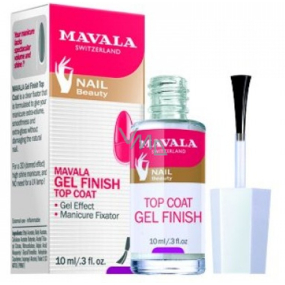 Mavala Gel Finish Top Coat lak nawierzchniowy z efektem żelu zapobiegający odpryskiwaniu paznokci i przedwczesnemu łuszczeniu lakieru 10 ml