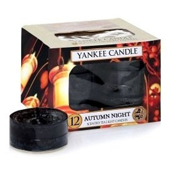 Yankee Candle Autumn Night - Podzimní večer vonná čajová svíčka 12 x 9,8 g