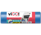 viGO! Woreczki do kosza na śmieci z funkcją ściągania niebieskie, 12 µ, 35 litrów 50 x 60 cm 15 sztuk