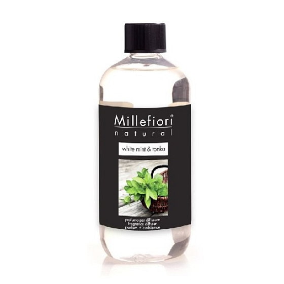 Millefiori Milano Natural White Mint & Tonka - Bílá máta a Tonkové boby Náplň difuzéru pro vonná stébla 250 ml