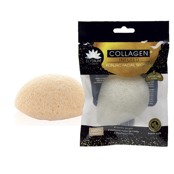 Elysium Spa Konjac + aktywna Collagen gąbka do demakijażu 1 sztuka