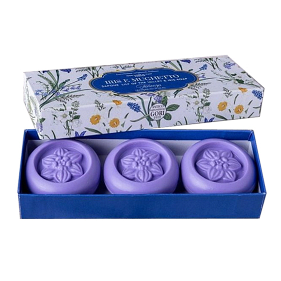 Antico Saponificio Gori Fiorenza Iris e Mughetto ručně vyráběné italské mýdlo 3 x 90 g