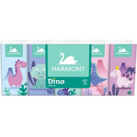 Harmony Dino 3-warstwowe chusteczki papierowe dla dzieci, 10× 10 sztuk