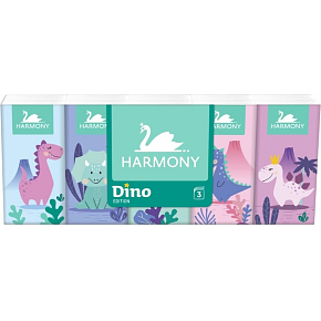 Harmony Dino 3-warstwowe chusteczki papierowe dla dzieci, 10× 10 sztuk