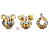 Charm Srebrna 925 Disney Mickey Mouse w kształcie dyni, koralik na bransoletkę Halloween