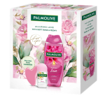 Palmolive Alluring Love Soft Rose & Peony żel pod prysznic 500 ml + Happy roll-on antyperspirant 50 ml + masażer Gua sha do twarzy, kosmetyczny zestaw dla kobiet