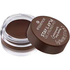 Essence Stay & Play Waterproof żelowe eyeliner 02 Brown 5 g