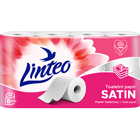 Linteo papier toaletowy 3-warstwowy, 8 rolek, 15 m rolka