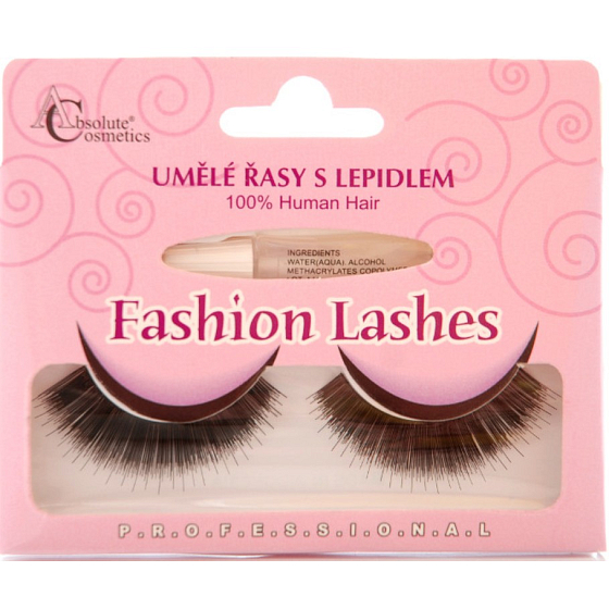 Absolute Cosmetics Fashion Lashes umělé nalepovací řasy středně dlouhé obloučkové černé 76 černé 1 pár