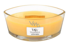 WoodWick Seaside Mimosa - Mimóza na pobřeží vonná svíčka s dřevěným širokým knotem a víčkem sklo loď 453 g
