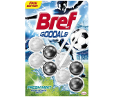 Bref Power Aktiv Goooals Fresh Mint WC blok pro hygienickou čistotu a svěžest Vaší toalety, zbarvuje vodu 2 x 50 g