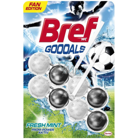 Bref Power Aktiv Goooals Fresh Mint WC blok pro hygienickou čistotu a svěžest Vaší toalety, zbarvuje vodu 2 x 50 g